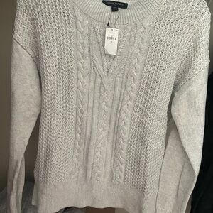 Banana Republic Gray Cable Knit Sweater